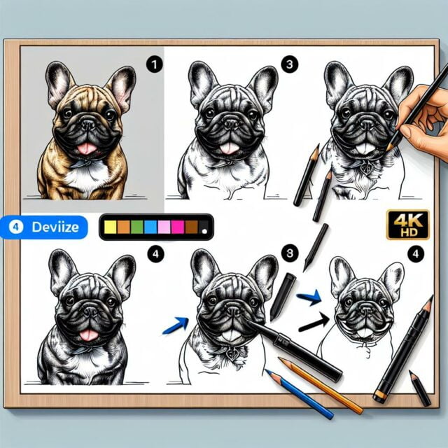 Aprenda a desenhar um Bulldog Francês em poucos passos!